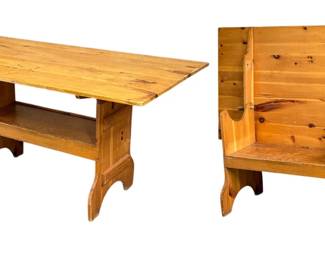 Antique Pine Monk Table