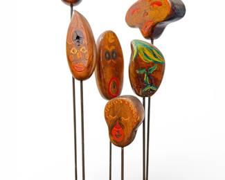 Mid Century Live Edge Tiki Face Sculpture