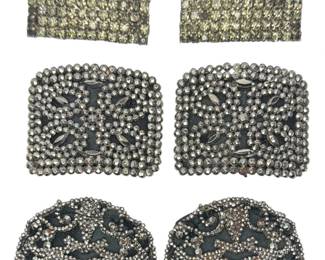 Collection of Early Marcasite & Rhinestone Shoe Clips