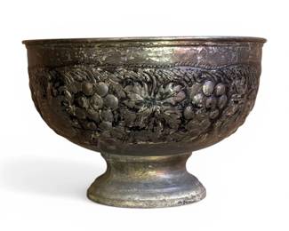 Large Ornate Silverplate Centerpiece Footed Bowl