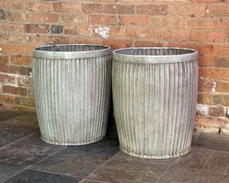 Pair of English Dolly Tub Planters