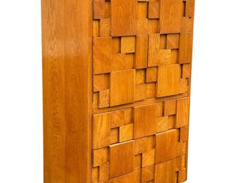 LANE Mid Century Brutalist Armoire