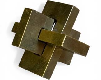 Modernist Brass Constructivist Cubist Sculpture