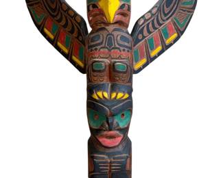 Pacific Northwest Thunderbird Carved Totem Pole