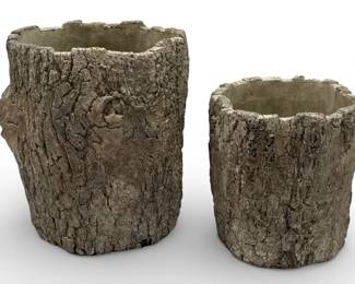 A Set of French Faux Bois Planters