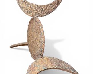 Brutalist Ironwork Sun/Moon Planter Stand