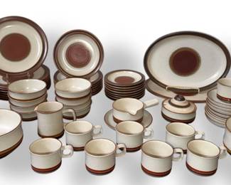 Mid Century DENBY "Potters Wheel" Service for 8 Ceramic Dinnerware