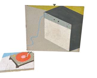 Two Folk Art Found Object Paintings