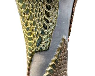 Iridescent Snake Skin Glass Pottery Vase