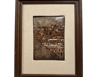 Mid Century Framed Tile Artwork