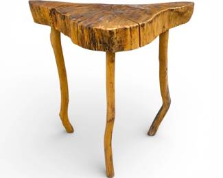 Mid Century Folk Art Live Edge Table