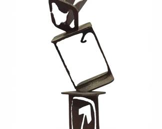 Substantial Brutalist Abstract Wrought Iron Garden Sculpture