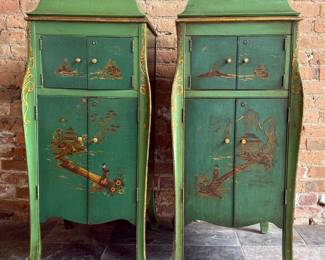 Chinoiserie Motif Victrola Cabinets, A Pair