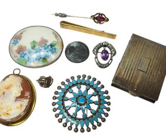 Collection of Fine Jewelry, Southwestern, Cameo, Sterling Silver