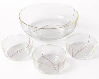 Mid Century RENATO TOSO (Murano, Italy b.1940) For FRATELLI "Party" Bowls