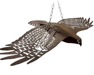 Very Large Cast Iron Flying Eagle Garden Sculpture