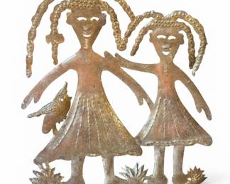 Haitian Metalwork Sculpture of Adam and Eve, JOEL B.