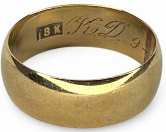 18k Antique Gold Wedding Band