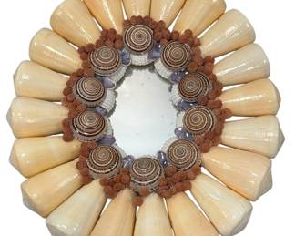 Folk Art Seashell Mirror