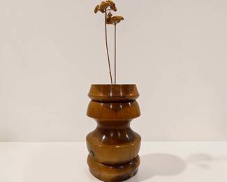 Modernist Turned Wood Bud Vase
