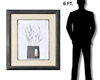 Japanese Sumi-E Seagrass Ink Drawing