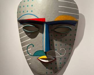 JAGDISH CHINTALA (Indian, B. 1956) Large Papier Mache Mask Wall Sculpture