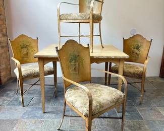 Antique French Country Louis XV Hand Painted Garden Set