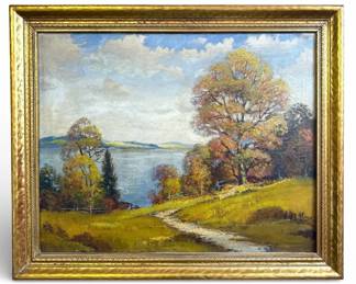 ERNEST FREDERICKS (1877-1957 Danish/American) Fall Landscape Oil Painting
