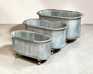 3 French Nesting Tub Garden Planters