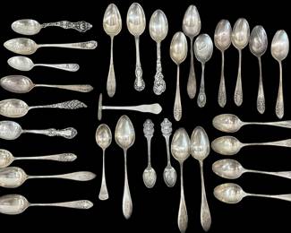 Collection of Antique Sterling Silver Spoons