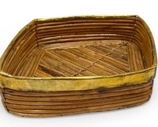 GABRIELLA CRESPI Style Brass & Bamboo Serving Tray