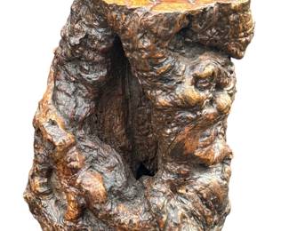 Exceptional Mid Century Burlwood Live Edge Stool