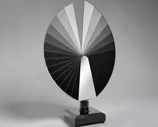 KURT G RUNSTADLER (American, 1955-2006) Glass and Chrome Sculpture