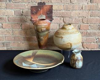 Collection Mid Century Studio Pottery Vases and Bowl