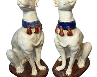 Pair of Vintage Italian Greyhound/Whippet Sculptures