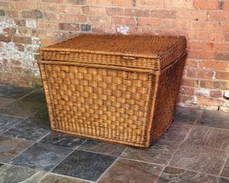 Large French Wicker Laundry Basket