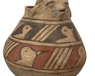 Casas Grandes Effigy Human Face Polychrome Pottery Vessel