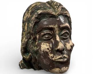 Ceramic Sculpture of a Womans Head