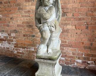 Early 20th C. Four Seasons Cherub Garden Statue, Winter