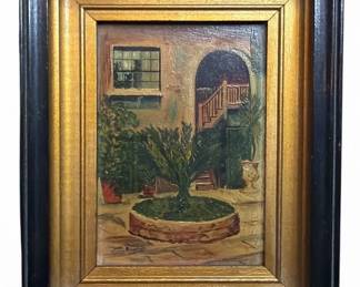 VIVIAN ADORNO Miniature Courtyard Oil Painting