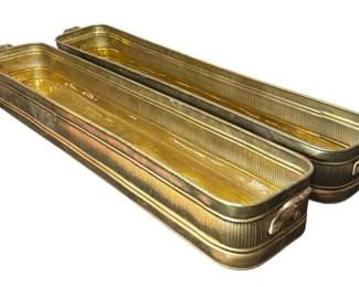 Two French Brass Planter Boxes