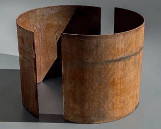 Large Modernist Abstract Steel Sculpture in the Style of RICHARD SERRA
