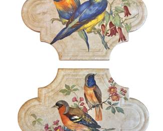 Two Italian Ceramic Bird Wall Plaques