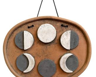 Modernist Phases of the Moon Ceramic Wall Plaque