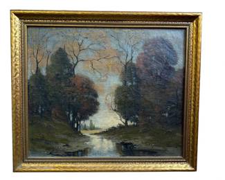 ERNEST FREDERICKS (1877-1957 Danish/American) Fall Landscape Oil Painting