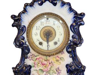 Antique WATERBURY Porcelain Mantle Clock