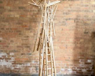 Large Modernist Stacking Ladder Floor Sculpture, CHARLIE BROUWER (American, Michigan b.1946)
