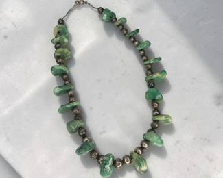 Old Pawn Southwestern Sterling Silver & Turquoise Necklace