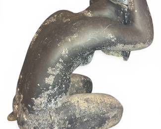 Impressionist Garden Sculpture of Woman Washing