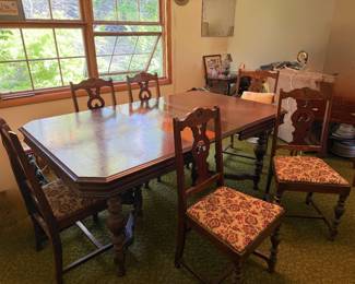 Beautiful antique table with chairs